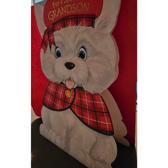 Vintage Hallmark Birthday Card Grandson Textured Stand Up Unused Envelope (gg27) - Picture 4 of 4